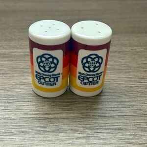 Walt Disney World Epcot Center Salt Pepper Shaker Set Japan Vintage Stripes